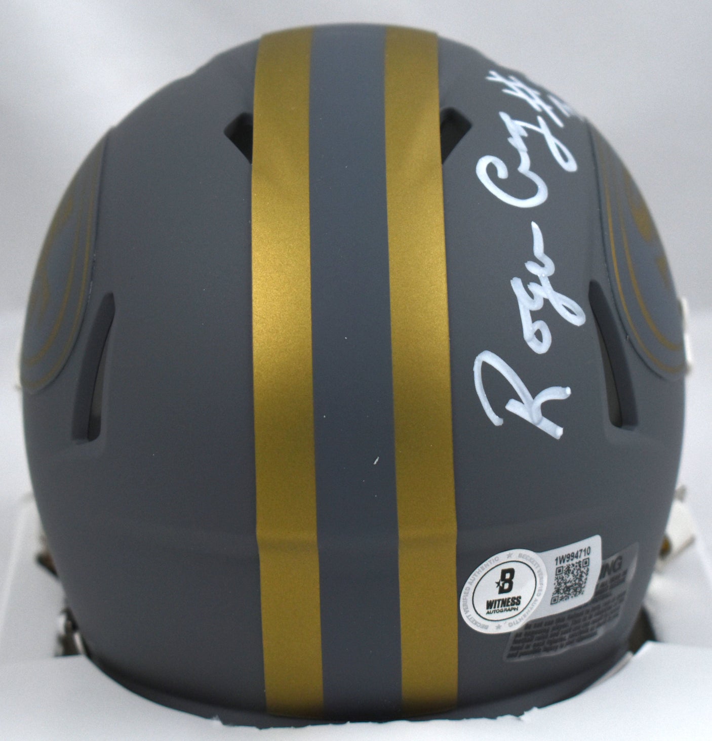 Roger Craig Signed San Francisco 49ers Slate Speed Mini Helmet - Beckett W Holo