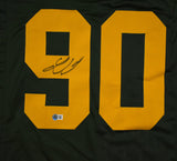 Lukas Van Ness Autographed Green Yellow # Pro Style Jersey - Beckett W Hologram