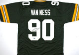 Lukas Van Ness Autographed Green Pro Style Jersey - Beckett W Hologram *Black