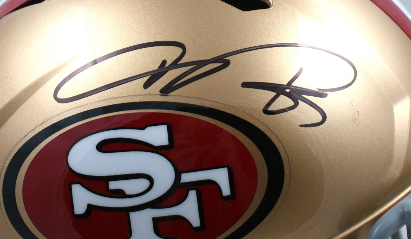 Vernon Davis Autographed San Francisco 49ers F/S Speed Helmet - Beckett W Holo