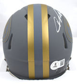 Vernon Davis Autographed 49ers Slate Speed Mini Helmet - Beckett W Hologram