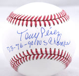 Tony Perez Autographed Rawlings OML Baseball w/3X WS CHAMPS - Beckett W Hologram