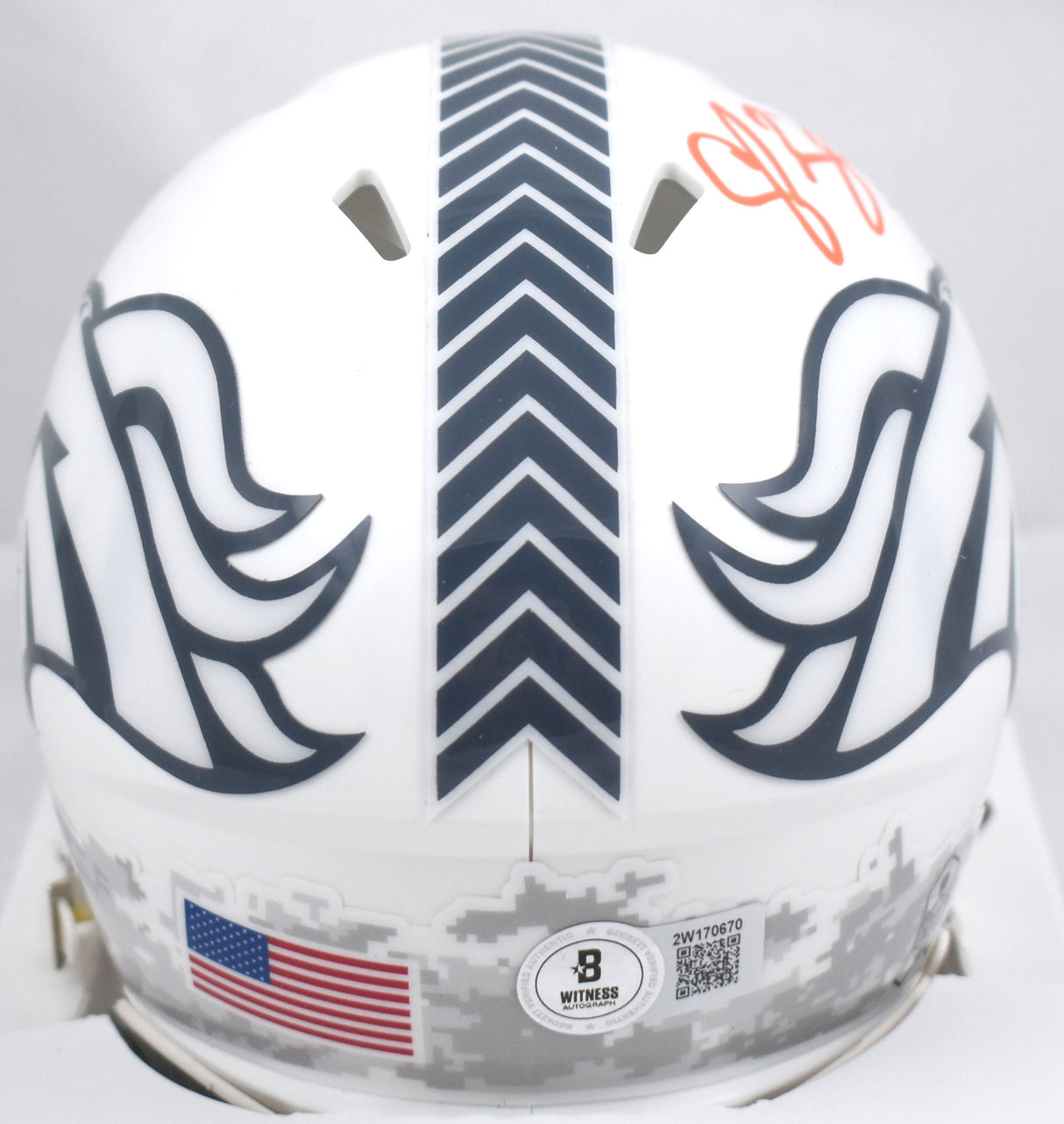 Champ Bailey Signed Broncos Salute 2024 Speed Mini Helmet - Beckett W Hologram