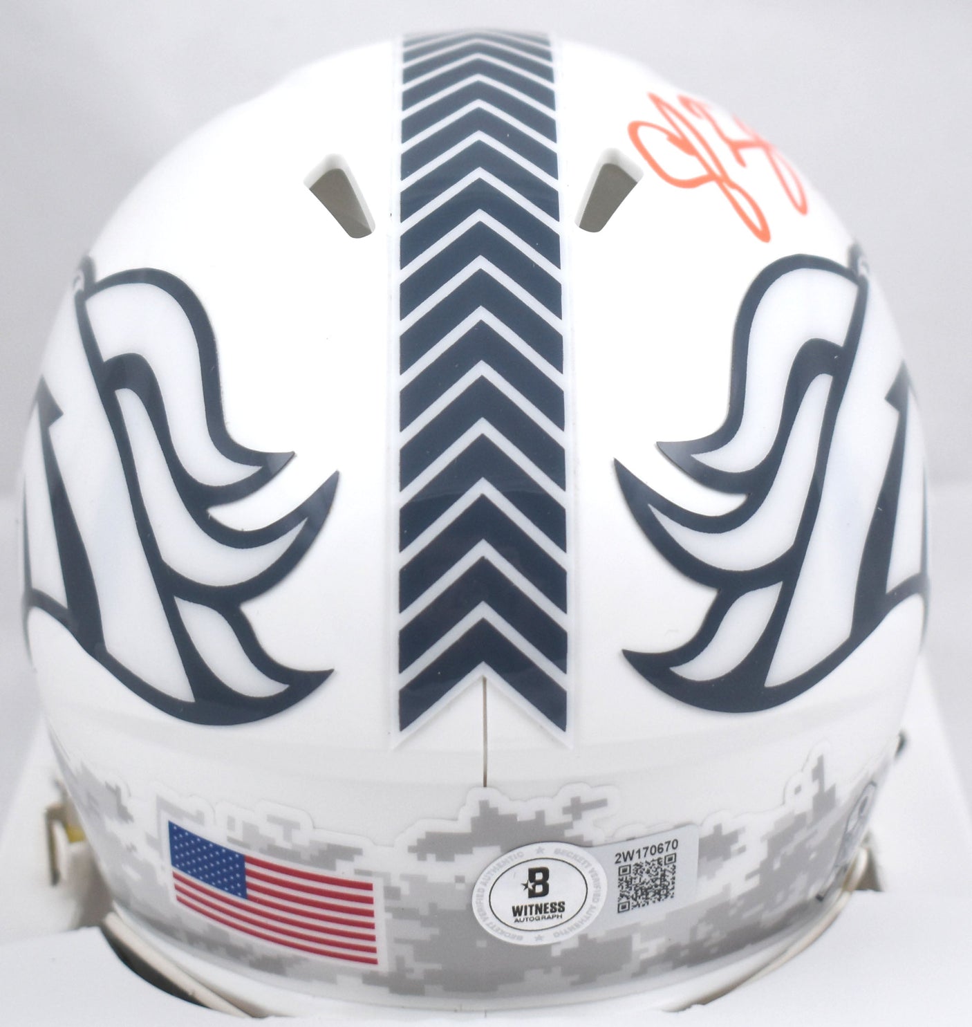 Champ Bailey Signed Broncos Salute 2024 Speed Mini Helmet - Beckett W Hologram