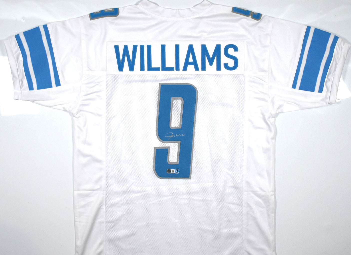 Jameson Williams Autographed White Pro Style Jersey - Beckett W Hologram *Silver