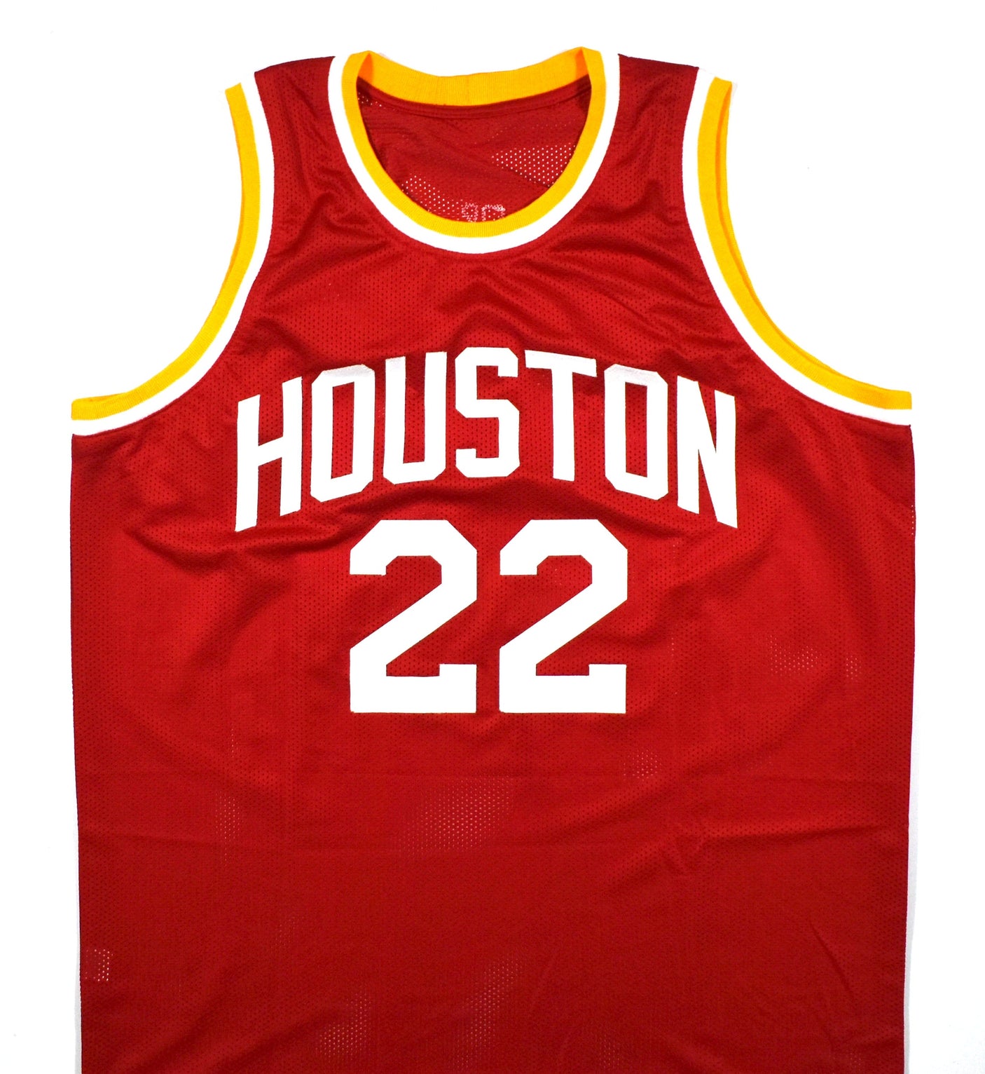 Clyde Drexler Autographed Red Pro Style Jersey - Beckett W Hologram *Black