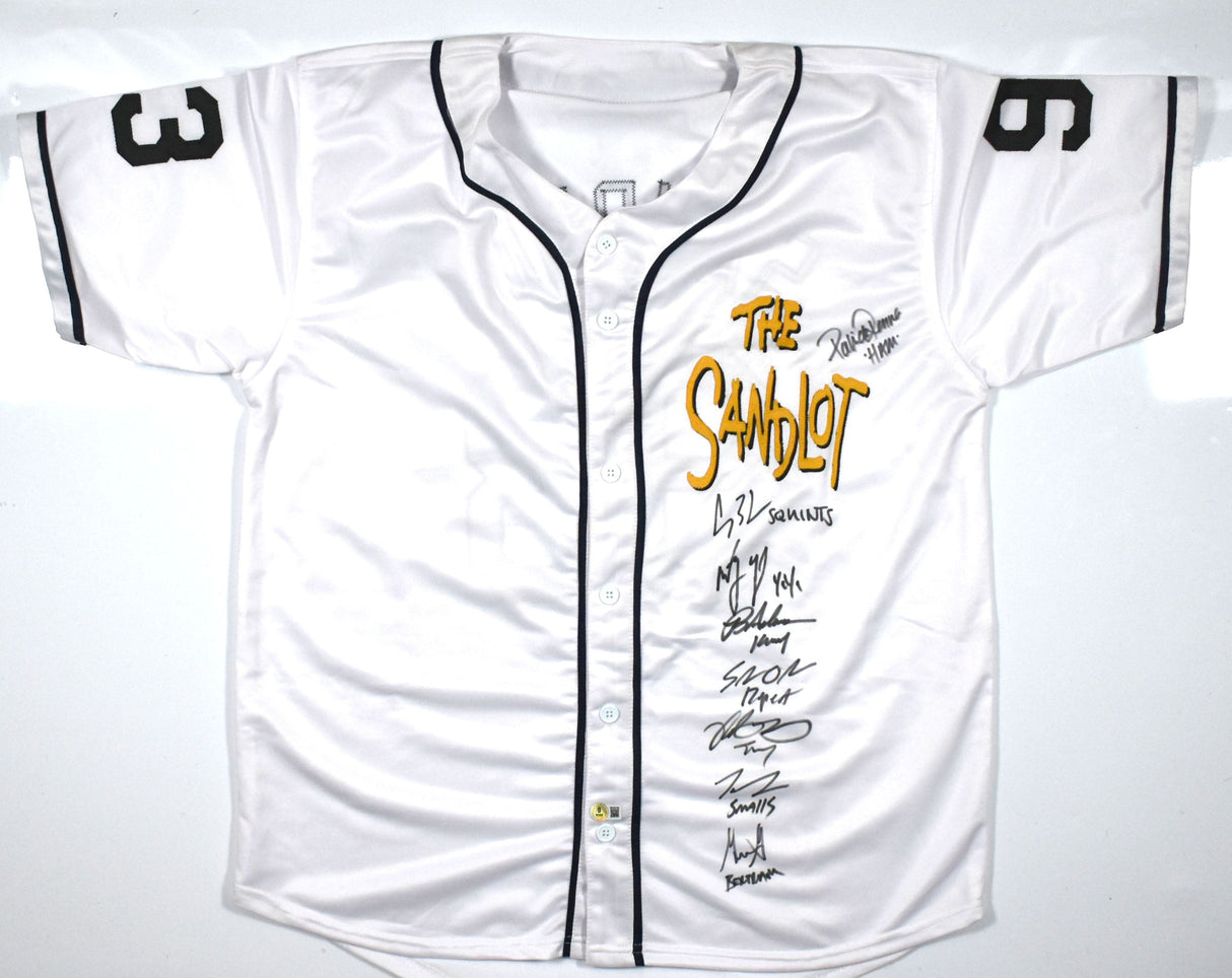 The Sandlot Cast Autographed Jersey w/8 Actors Inscribed - Beckett W Hologram