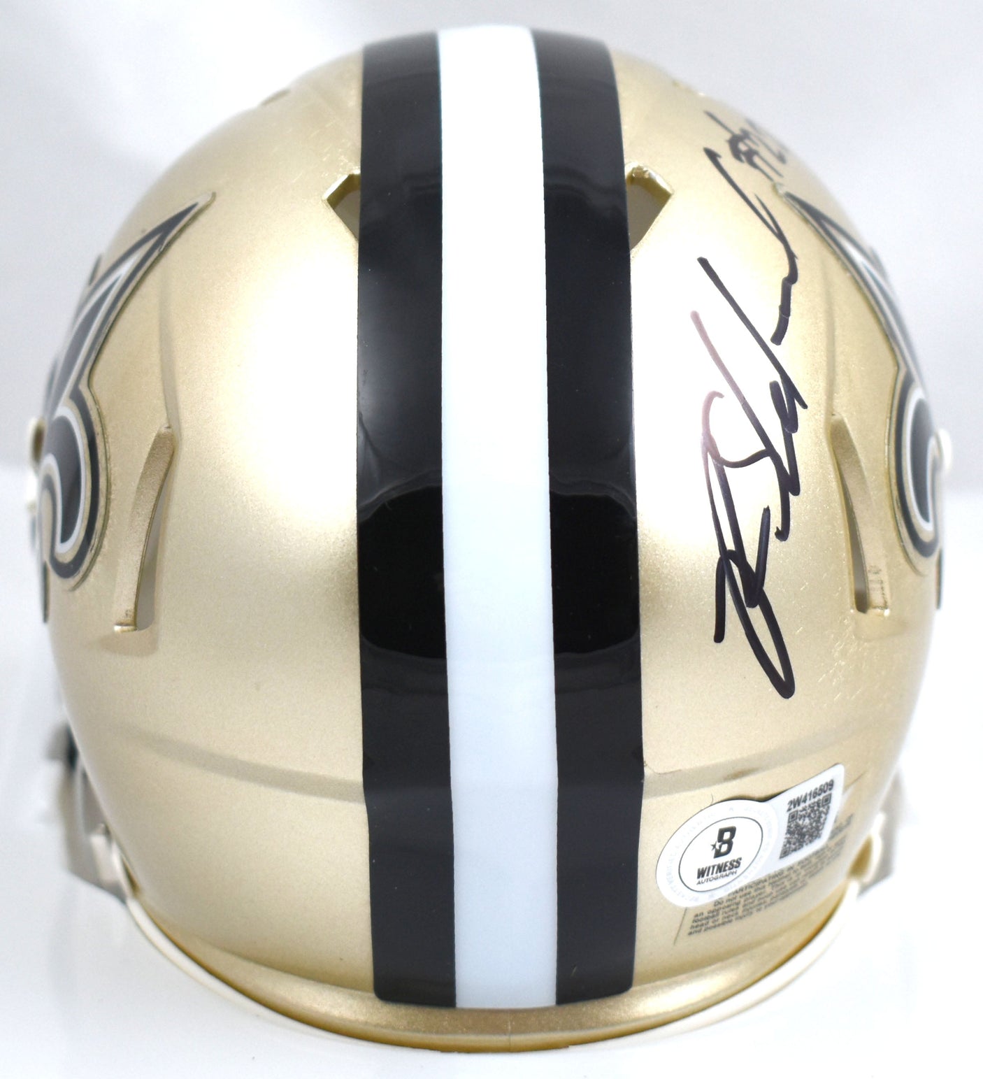 Rashid Shaheed Autographed New Orleans Saints Speed Mini Helmet - Beckett W Holo