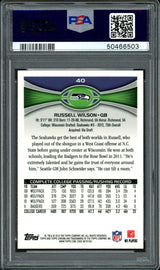 Russell Wilson Autographed 2012 Topps Chrome Rookie Card #40 Seattle Seahawks Auto Grade 9 Card Grade Mint 9 PSA/DNA #50466503