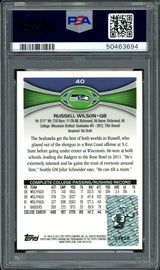 Russell Wilson Autographed 2012 Topps Chrome Rookie Card #40 Seattle Seahawks Card Grade Mint 9 PSA/DNA #50463694