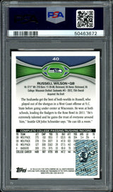 Russell Wilson Autographed 2012 Topps Chrome Rookie Card #40 Seattle Seahawks Auto Grade 9 Card Grade NM-MT 8 PSA/DNA #50463672