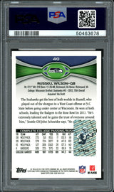 Russell Wilson Autographed 2012 Topps Chrome Rookie Card #40 Seattle Seahawks Auto Grade 9 Card Grade NM-MT 8 PSA/DNA #50463678