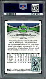 Russell Wilson Autographed 2012 Topps Chrome Rookie Card #40 Seattle Seahawks Card Grade NM-MT 8 PSA/DNA #50463667