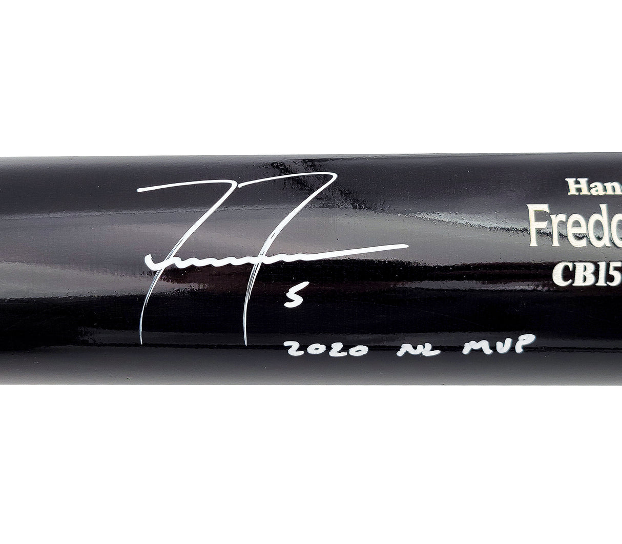 Freddie Freeman Autographed Black Marucci Bat Atlanta Braves "2020 NL MVP" Beckett BAS QR Stock #202043