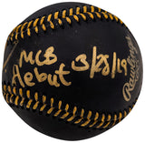 Fernando Tatis Jr. Autographed Official Black MLB Baseball San Diego Padres In Gold "MLB Debut 3/28/2019" JSA Stock #202007