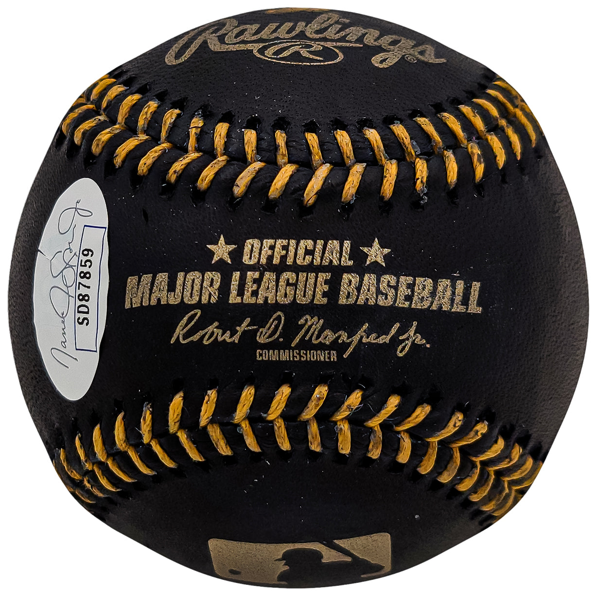 Fernando Tatis Jr. Autographed Official Black MLB Baseball San Diego Padres In Gold "MLB Debut 3/28/2019" JSA Stock #202007