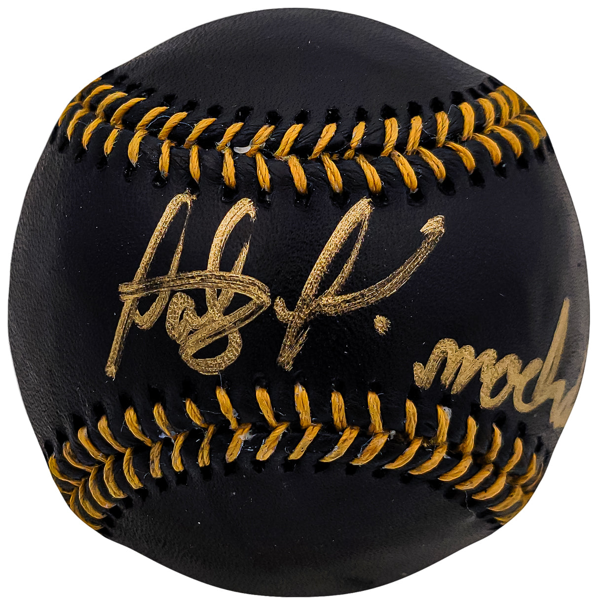 Fernando Tatis Jr. Autographed Official Black MLB Baseball San Diego Padres In Gold "Machalo!" JSA Stock #202010