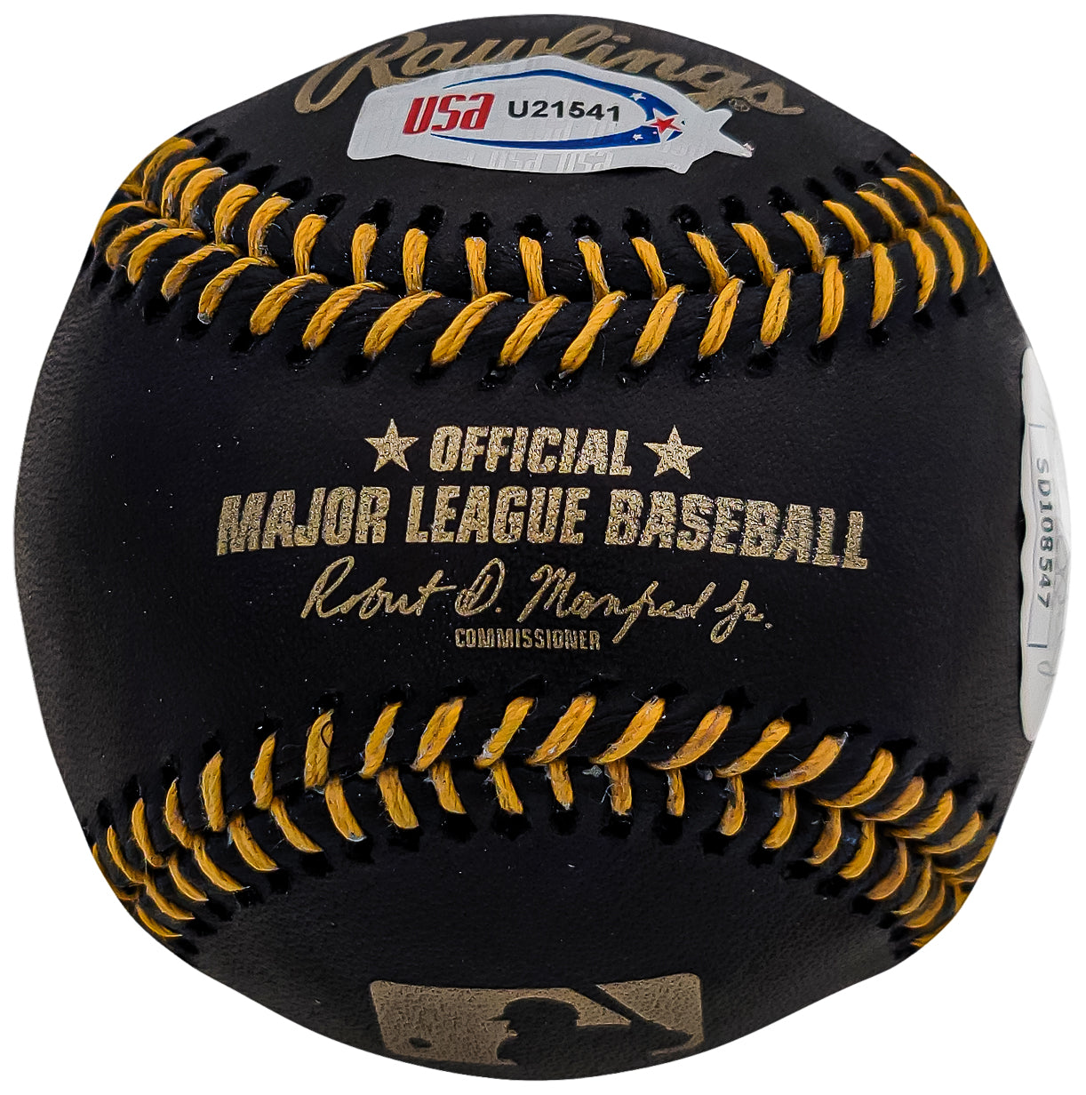 Fernando Tatis Jr. Autographed Official Black MLB Baseball San Diego Padres In Gold "Machalo!" JSA Stock #202010