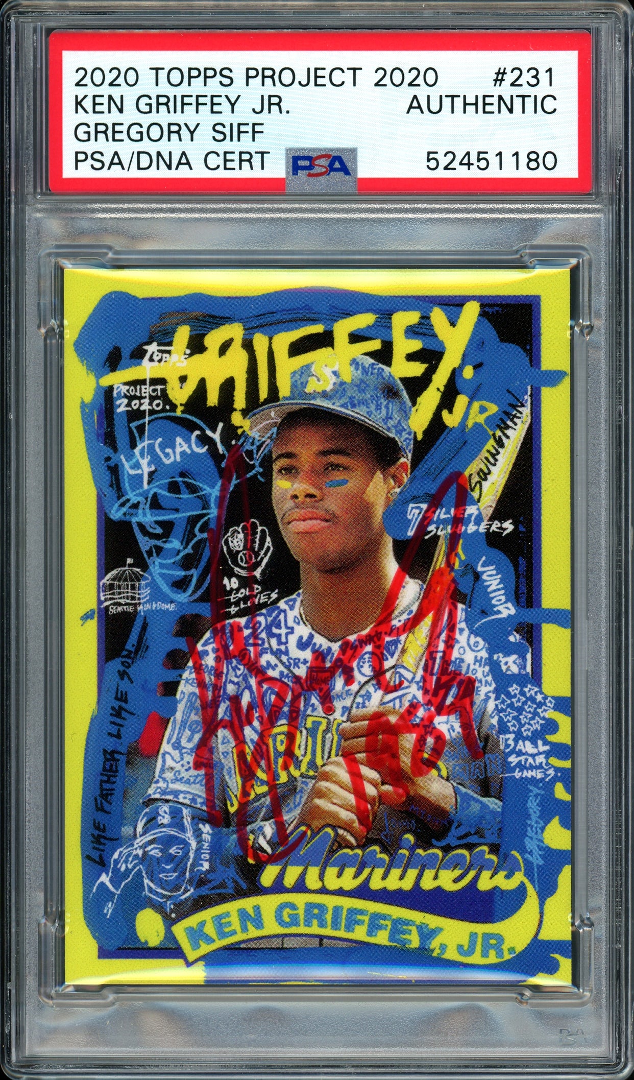 Ken Griffey Jr. Autographed Topps Project 2020 Gregory Siff Card #231 Seattle Mariners "1989" #1/1 PSA/DNA #52451180