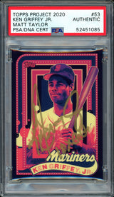 Ken Griffey Jr. Autographed Topps Project 2020 Matt Taylor Card #53 Seattle Mariners "10x GG" #1/1 PSA/DNA #52451085