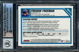 Freddie Freeman Autographed 2007 Bowman Chrome Draft Picks Rookie Card #BDPP12 Atlanta Braves Auto 10 Beckett BAS Witnessed Stock #202079