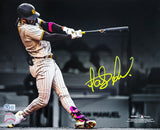 Fernando Tatis Jr. Autographed 11x14 Photo San Diego Padres Spotlight In Yellow Beckett BAS QR Stock #202109