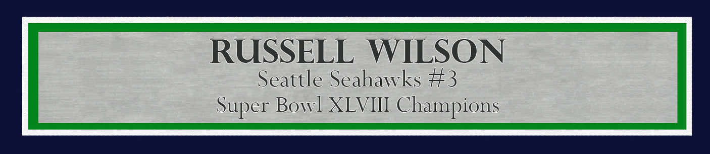 Russell Wilson Autographed Framed 8x10 Photo Seattle Seahawks Action Green Color Rush RW Holo Stock #202117
