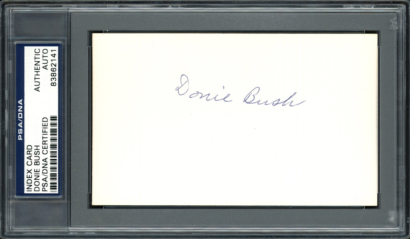 Joseph "Donie" Bush Autographed 3x5 Index Card Detroit Tigers, Pittsburgh Pirates PSA/DNA #83862141