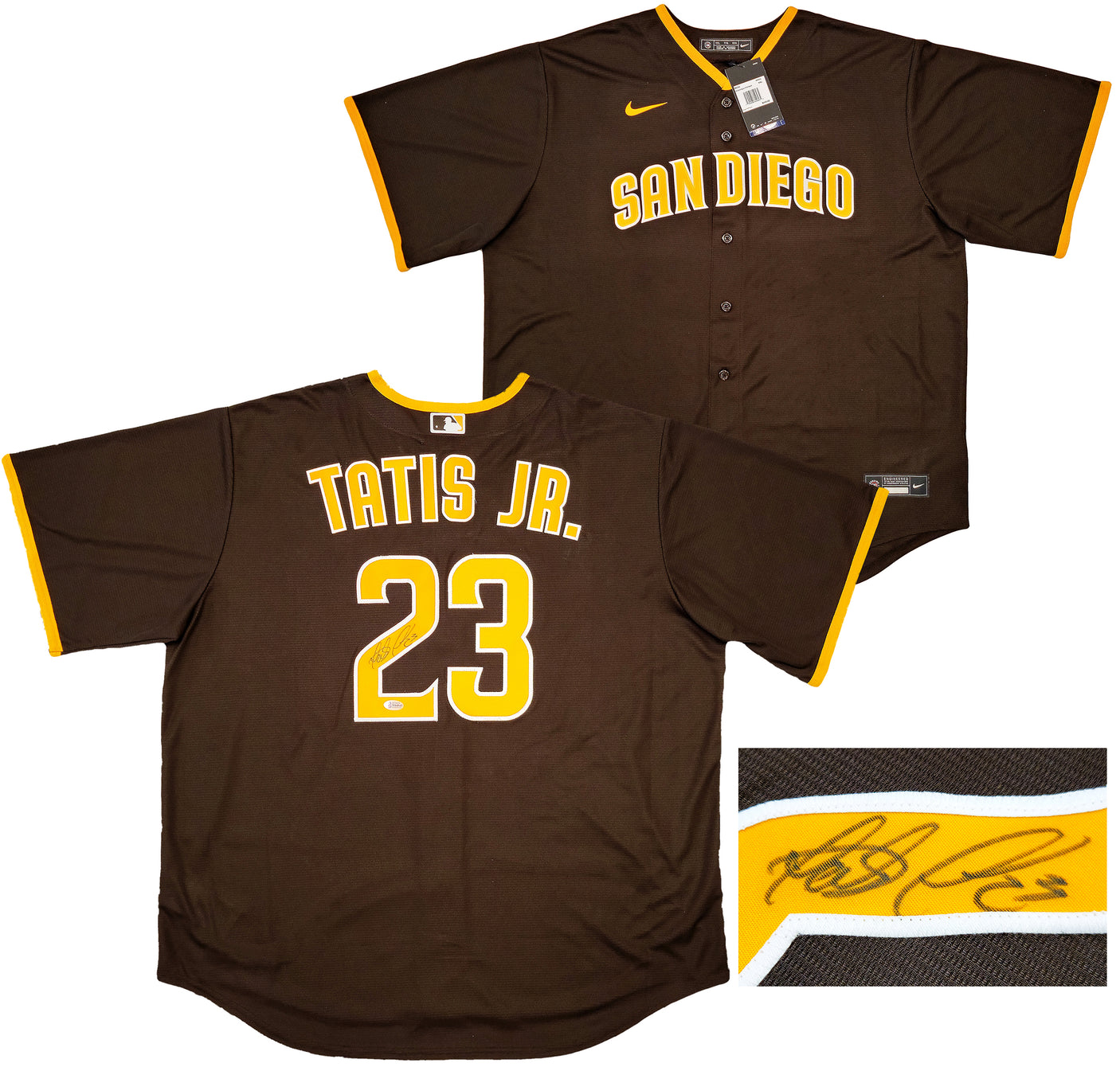 San Diego Padres Fernando Tatis Jr. Autographed Brown Nike Jersey Size XXL "23" Beckett BAS Stock #201915