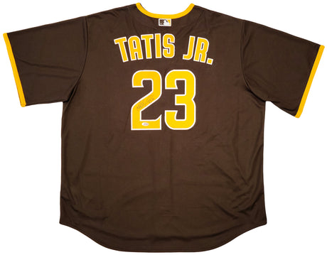 San Diego Padres Fernando Tatis Jr. Autographed Brown Nike Jersey Size XXL "23" Beckett BAS Stock #201915