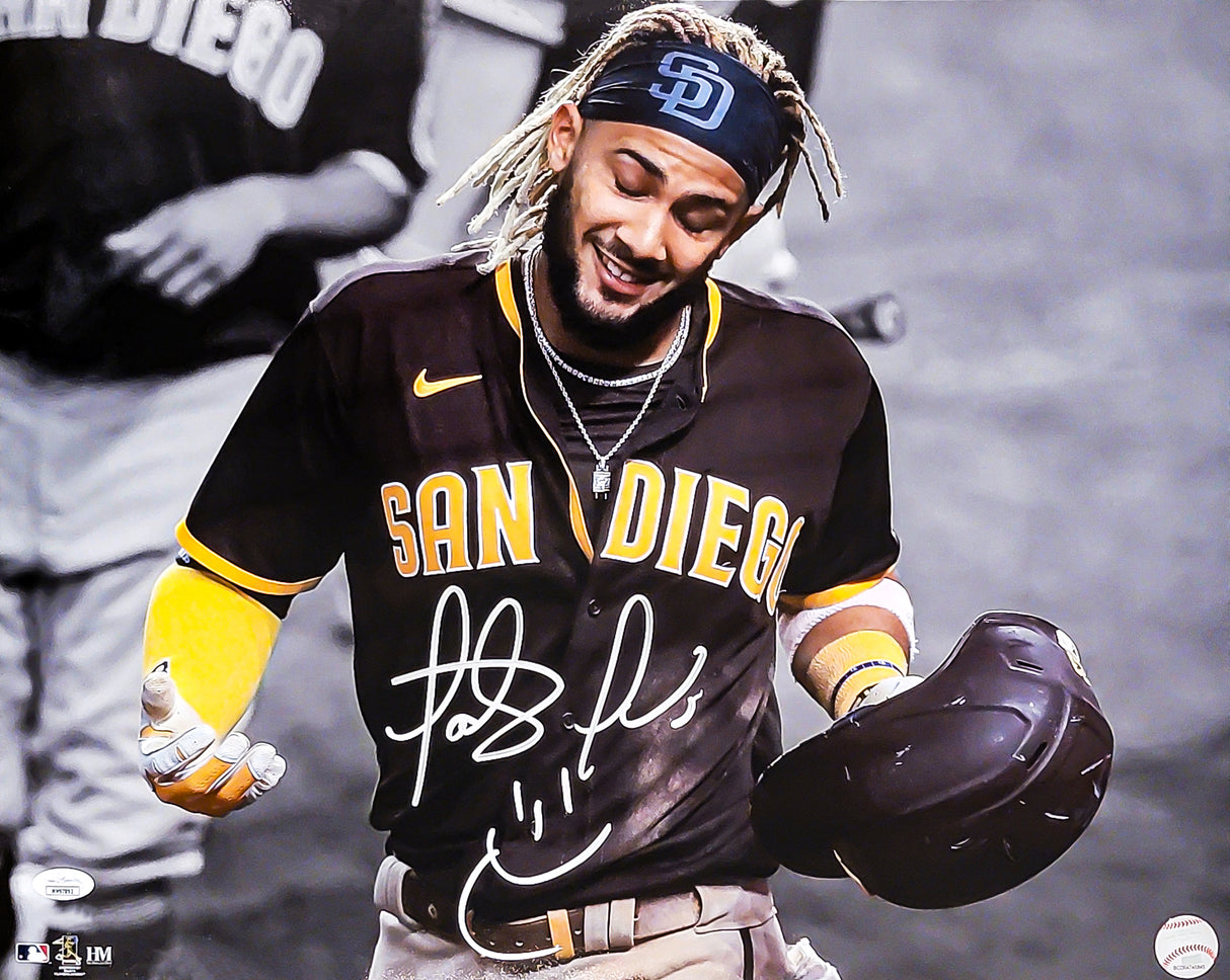 Fernando Tatis Jr. Autographed 16x20 Photo San Diego Padres Smiley Face Spotlight JSA Stock #201962