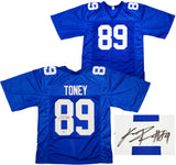 New York Giants Kadarius Toney Autographed Blue Jersey Beckett BAS QR Stock #201981
