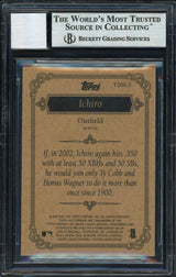 Ichiro Suzuki Autographed 2002 Topps 206 Card #T206-5 Seattle Mariners Auto Grade 10 Beckett BAS Stock #189816