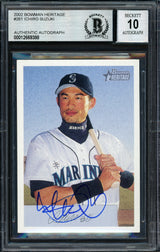 Ichiro Suzuki Autographed 2002 Bowman Heritage Card #261 Seattle Mariners Auto Grade 10 Beckett BAS Stock #189823