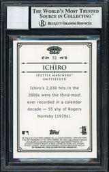Ichiro Suzuki Autographed 2010 Topps 206 Bronze Card #52 Seattle Mariners Auto Grade 10 Beckett BAS #12669752