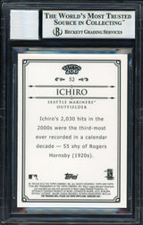 Ichiro Suzuki Autographed 2010 Topps 206 Bronze Card #52 Seattle Mariners Auto Grade 10 Beckett BAS #12669753