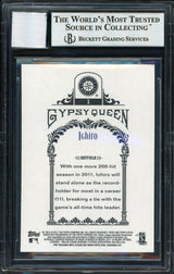 Ichiro Suzuki Autographed 2011 Topps Gypsy Queen Card #1 Seattle Mariners Auto Grade 10 Beckett BAS #12669857