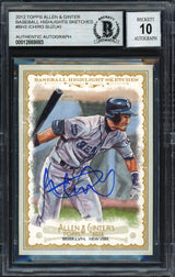 Ichiro Suzuki Autographed 2012 Topps Allen & Ginter Highlight Sketches Card #BH-3 Seattle Mariners Auto Grade 10 Beckett BAS #12669883