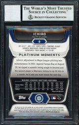 Ichiro Suzuki Autographed 2012 Bowman Platinum Card #8 Seattle Mariners Auto Grade 10 Beckett BAS Stock #189911