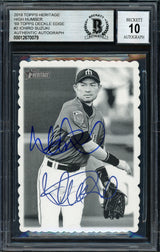 Ichiro Suzuki Autographed 2018 Topps Heritage High Number Deckle Edge Card #2 Seattle Mariners Auto Grade 10 Beckett BAS #12670079