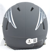 Randy Moss Autographed New England Patriots Slate Speed Mini Helmet- Beckett W Hologram *White