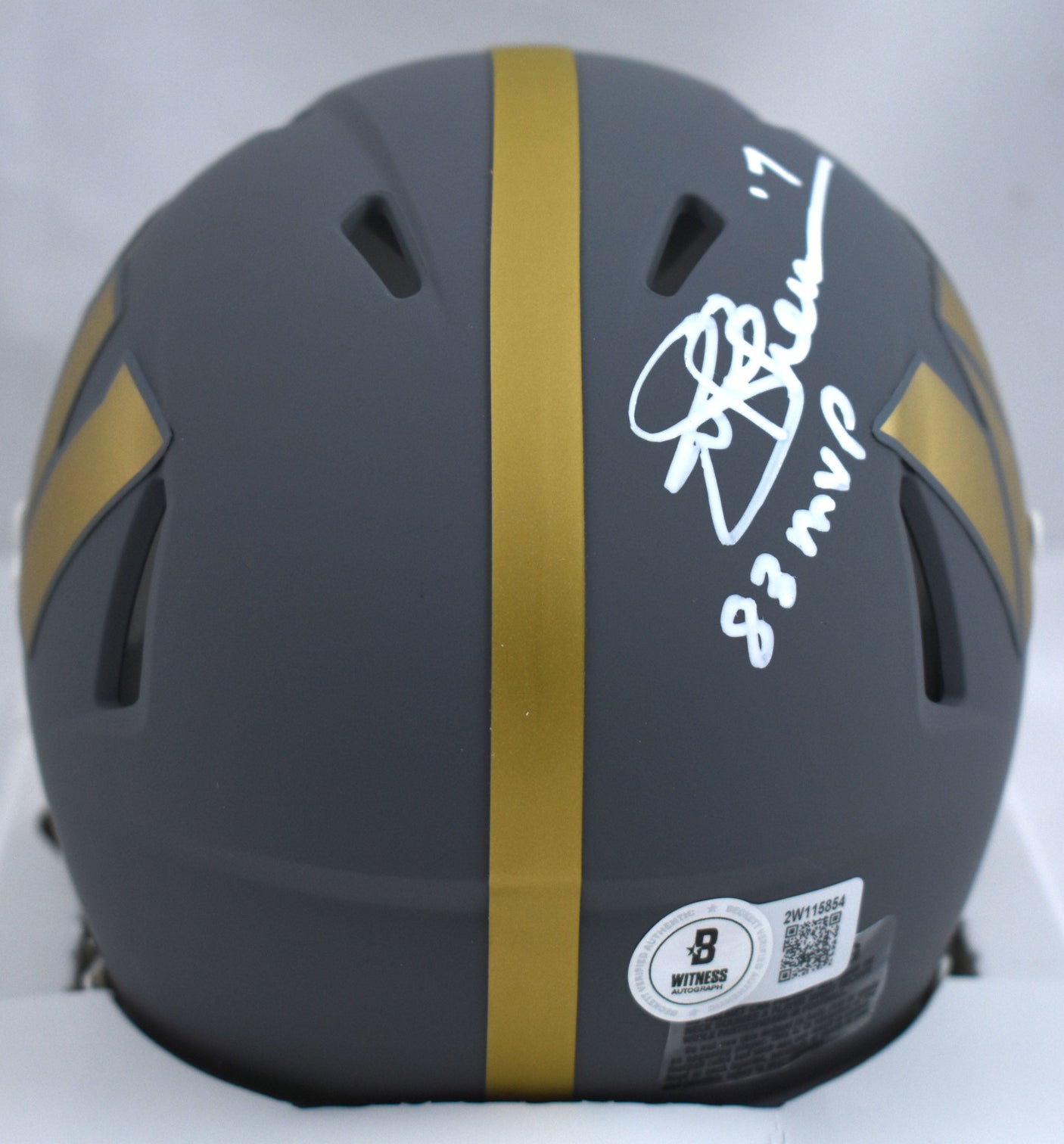 Joe Theismann Signed Washington Slate Speed Mini Helmet w/ MVP - Beckett W Holo