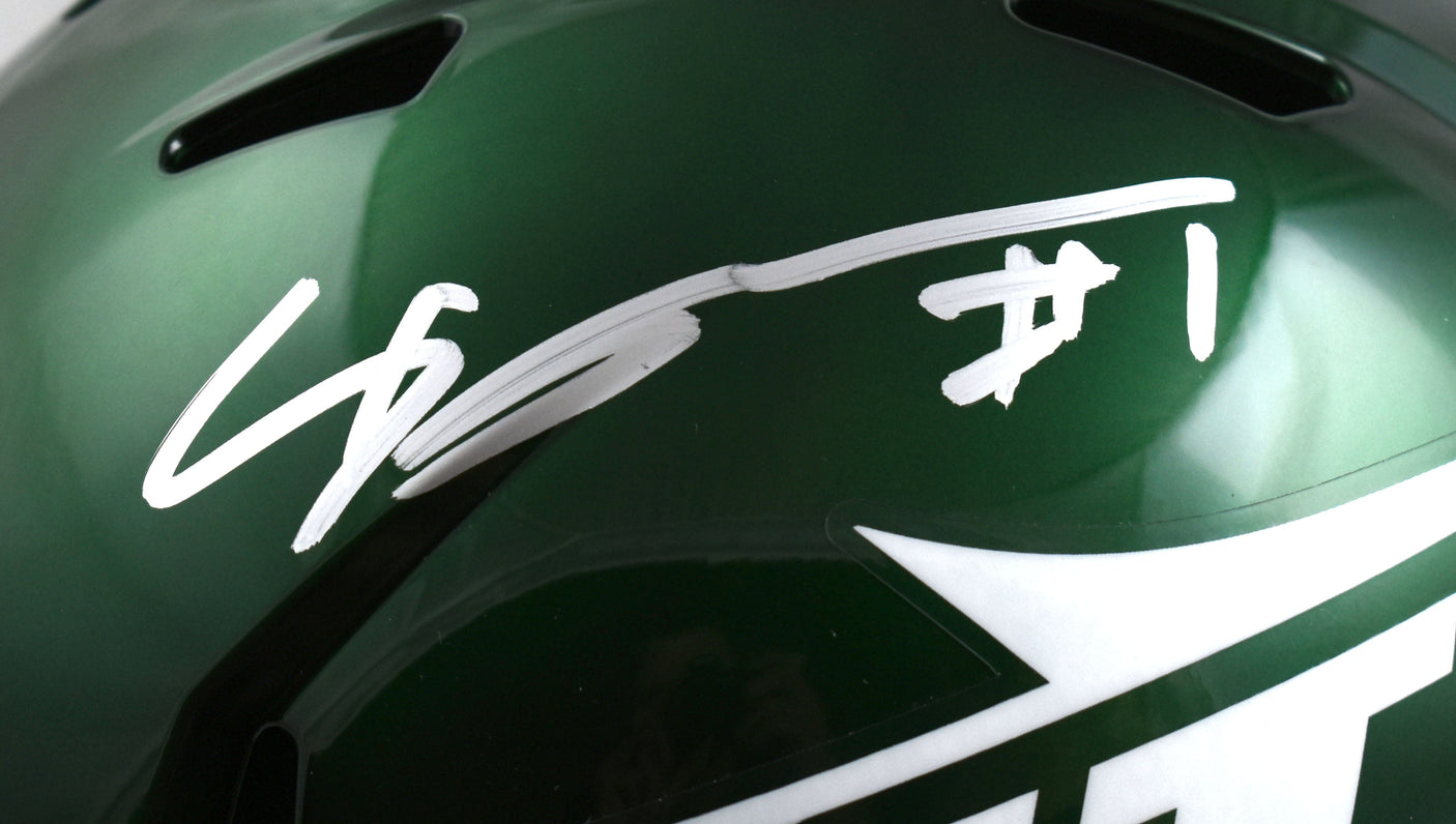 Ahmad Sauce Gardner Autographed Jets 2024 F/S Speed Helmet - Beckett W Hologram