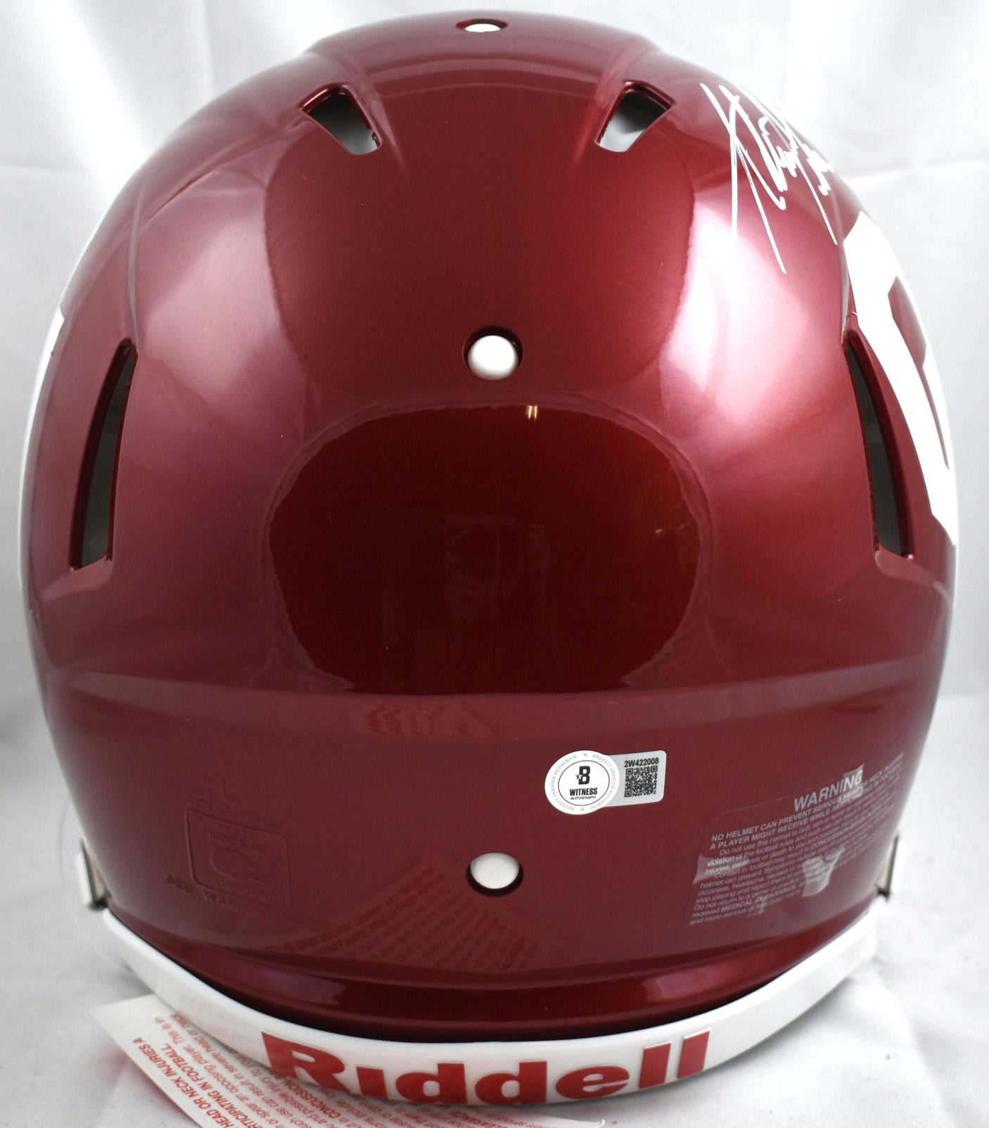 Adrian Peterson Signed Oklahoma F/S Speed Authentic Helmet-Beckett W Holo *White