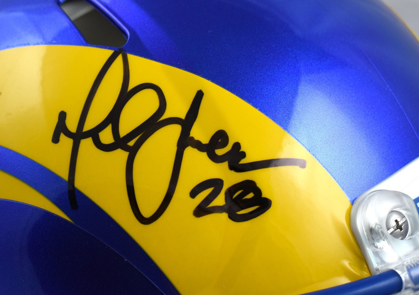 Marshall Faulk Signed Rams F/S 2020 Speed Authentic Helmet - Beckett W Hologram