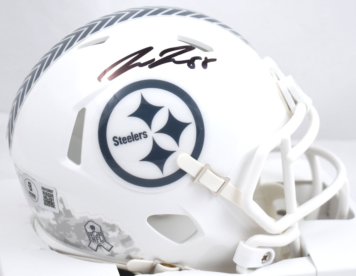 Pat Freiermuth Signed Steelers Salute 2024 Speed Mini Helmet - Beckett W Holo