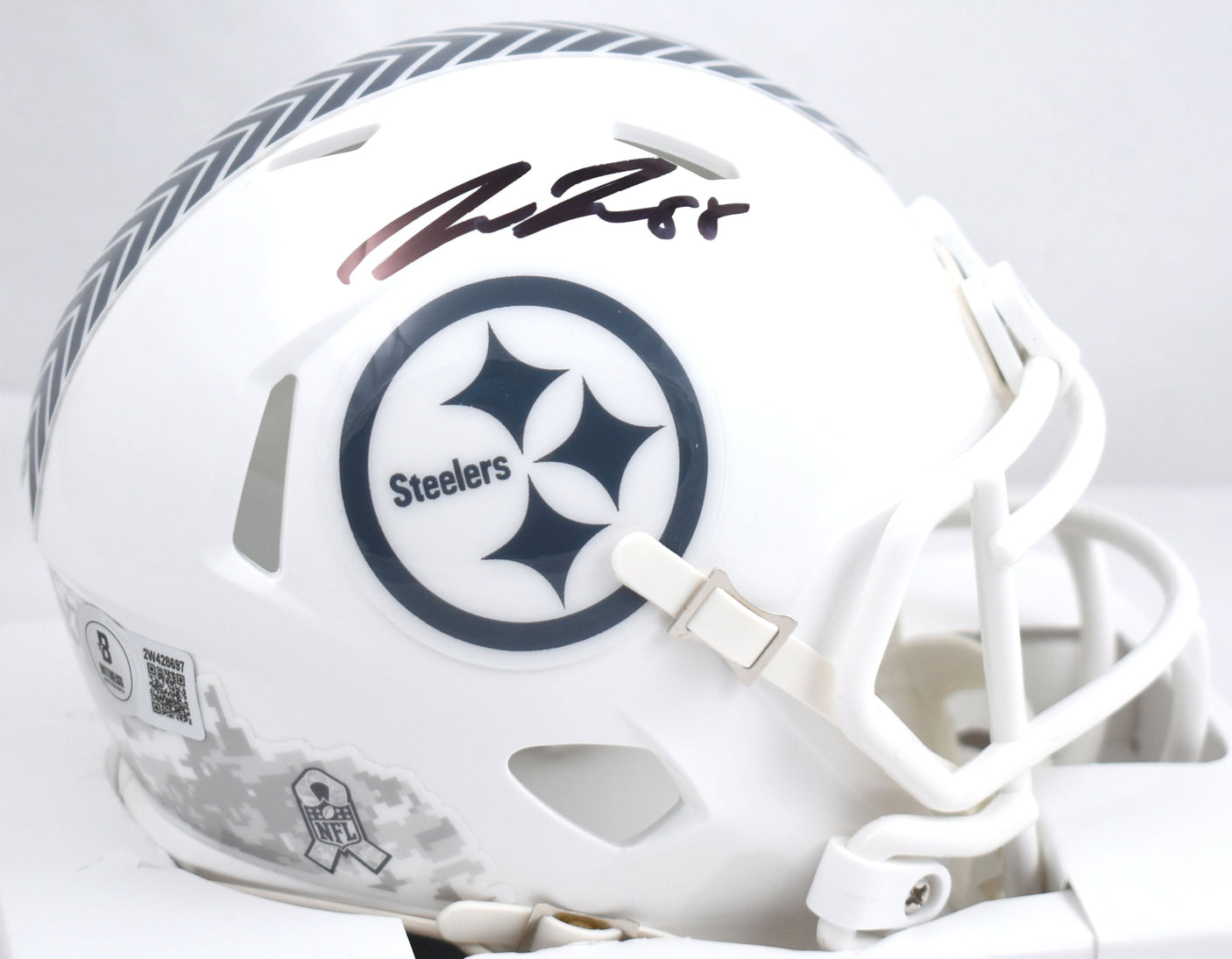 Pat Freiermuth Signed Steelers Salute 2024 Speed Mini Helmet - Beckett W Holo