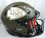 Travis Kelce Autographed Chiefs F/S Salute SpeedFlex Helmet - Beckett W Holo