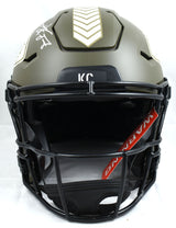 Travis Kelce Autographed Chiefs F/S Salute SpeedFlex Helmet - Beckett W Holo