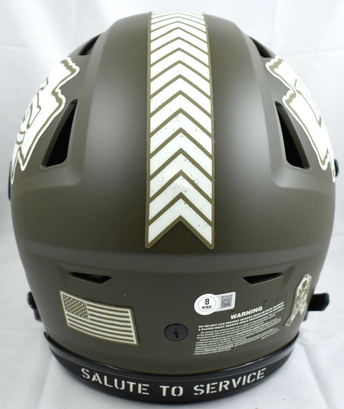 Travis Kelce Autographed Chiefs F/S Salute SpeedFlex Helmet - Beckett W Holo